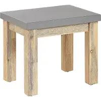 Beliani Tabouret Gris / Teinte bois clair Fibre-ciment / Acacia Intérieur & Extérieur Jardin Chambre Salon