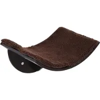 PawHut Chaise longue pour chats Chaise longue murale Lit pour chat Étagère pour chat Montage mural Coussin en peluche Marron 41 x 28 x 21 cm