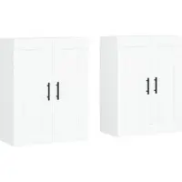 vidaXL Armoires murales 2 pcs. Blanc Bois composite