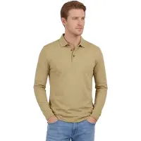 HUGO BOSS Polo à manches longues en coton interlock avec logo