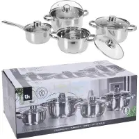 Excellent houseware Set de 8 casseroles en acier inoxydable