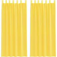 vidaXL Voile Rideaux avec poches pour tringles 2 pcs. Jaune