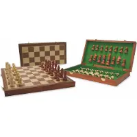 HOT Games Cassette d'échecs pliante en bois incrustée 40 cm