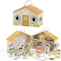 Vigatoys VIGA : Clinique vétérinaire en bois. Hôpital pour animaux