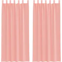 vidaXL Voile Rideaux avec poches pour tringles 2 pcs. Rose