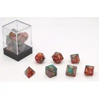 HOT Games - Jeu de dés Stardust rouge et vert, 7 pièces, en plastique