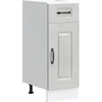 vidaXL Armoire basse de cuisine Kalmar gris béton Matériau dérivé du bois