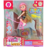 Ottosimon Set de jeu de poupées KiddyGo avec grand cheval - Poupées de mode Jouets