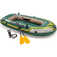 Intex Ponton gonflable Seahawk 2 pour 2 personnes, avec pompe et 2 rames – 66332