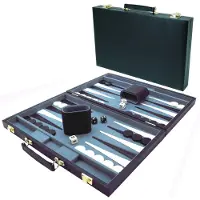 HOT Games Valise de backgammon 38 cm. Noir uni