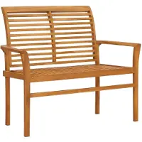 vidaXL Banc de jardin avec garniture verte 112 cm bois massif teck