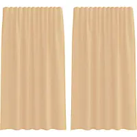 vidaXL Voile Rideaux avec poches à tringles 2 pcs. couleur sable