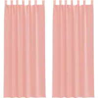 vidaXL Voile Rideaux avec poches pour tringles 2 pcs. Rose