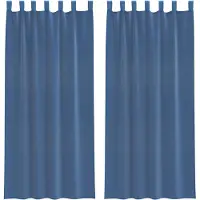vidaXL Voile Rideaux avec poches pour tringles 2 pcs. Bleu roi