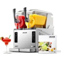 Vevor Machine à granités 2 x 3 L, machine à granités 450 W (pas besoin de glace), machine à margarita électrique avec fonction d'auto-nettoyage