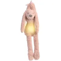 Happy horse Veilleuse Lapin Richie vieux rose avec sons apaisants 34cm - Cadeau pour bébé