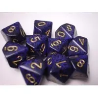 Chessex Jeu de dés polyédriques Speckled d10 - Or Cobalt