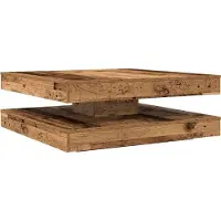 vidaXL Table basse pivotante à 360 degrés imitation vieux bois 90x90x34,5 cm