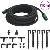 vidaXL Tuyau d'égouttage noir 0,6" 10 m caoutchouc