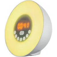 Ottosimon Grundig Réveil lumineux avec radio FM - Réveil avec sons naturels et simulation d'ouverture de la bouche - Fonction snooze et minuterie