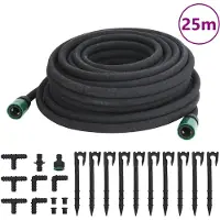 vidaXL Tuyau d'égouttage noir 0,6" 25 m caoutchouc
