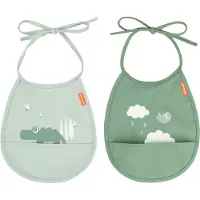 Done by Deer Bavoir - PU - 2 Pack - Croco Green - - UneTaille - Bavoir