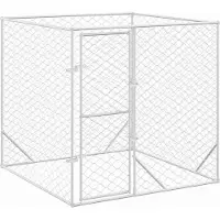 vidaXL Enclos extérieur pour chiens Argenté 2x2x2 m Acier galvanisé