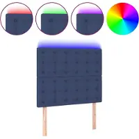 vidaXL Tête de lit LED bleue 90x5x118/128 cm Tissu