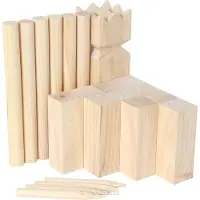 HOT Games Jeu de Kubb en bois de pin dans photobox
