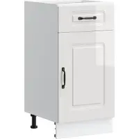 vidaXL Armoire basse de cuisine Kalmar blanc brillant Matériau dérivé du bois