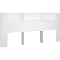 vidaXL Tête de lit avec étagères blanc 220x18,5x104,5 cm
