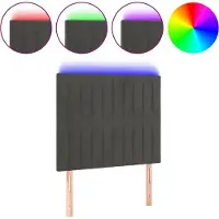 vidaXL Tête de lit LED gris foncé 90x5x118/128 cm velours
