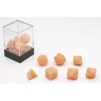 HOT Games - Jeu de dés « Pastel Pêche » - 7 pièces - en plastique orange