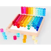TickiT Jouets éducatifs Cercle de pierres précieuses Miroir Plateau - 100 pièces + Plateau