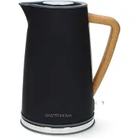 Gastronoma 18130006 - Bouilloire électrique avec grand réservoir d'eau de 1,7 litre et filtre anti-calcaire - Boîtier Soft-Touch avec surface en acier inoxydable - 2200 W - Noir
