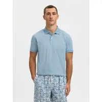 Selected Lin Mélangé Polo Homme Bleu M