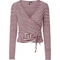 Pieces T-shirt rouge foncé / blanc