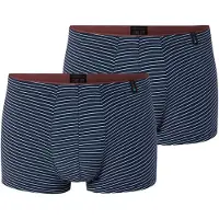 Schiesser Boxers ' Long Life Soft ' bleu foncé / blanc