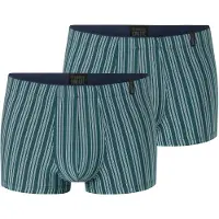 Schiesser Boxers ' Long Life Soft ' vert / pétrole / blanc cassé