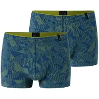 Schiesser Boxers ' Long Life Soft ' bleu / citron vert