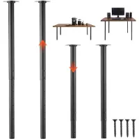 Vevor Pieds de Table Réglables en Hauteur 610-1016 mm Lot de 4