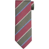 Suitable Cravate Soie Triple Stripe Vert Rose Multicoloré