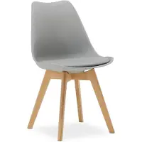 Homestyle4u Chaise de Salle à Manger Gris – Chaise Moderne avec Pieds en Bois, Coque en Plastique, Style Scandinave