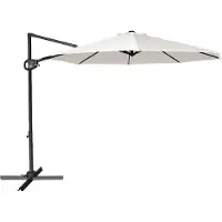 Axi Solea Parasol Déporté Rond Ø 300 Cm, Anthracite/Beige | Parasol De Jardin / Terrasse, Toile Anti-Uv, Indice Upf 30+ | Pied En Croix Et Housse De