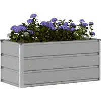 vidaXL Jardinière Gris Clair 100 X 50 X 45 Cm Acier Galvanisé