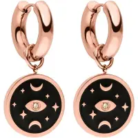 Purelei Boucles d'oreilles 'Galaxy' or rose / noir / transparent