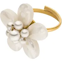 Purelei Bague 'Pearly Flower' or / blanc perle