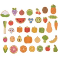 Bigjigs aimants en bois fruits et légumes, 35pcs.