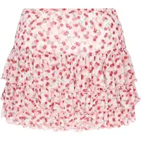 Mymo Jupe rouge foncé / blanc