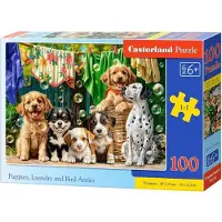 Castorland Puzzle chiots, linge et oiseaux 100 pièces